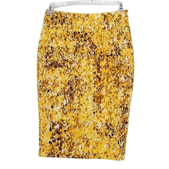 Carmen Marc Valvo Skirt M Floral Boho Chic Colorful Pencil Stretch Midi Cover - Picture 2 of 9